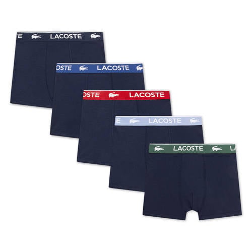 Lacoste boxershort - set van 5 donkerblauw Jongens Stretchkatoen Effen - maat 152 afbeelding
