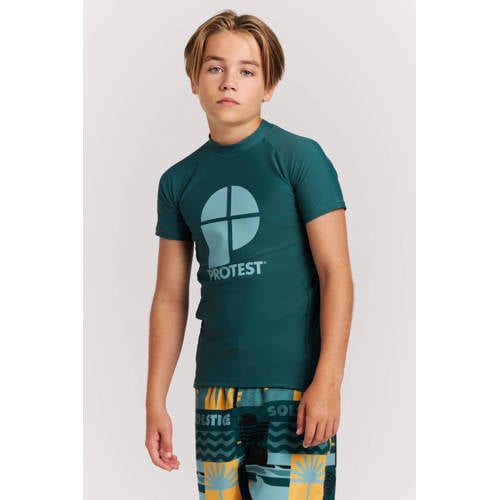 Protest UV shirt Blauw Jongens Polyamide Opstaande kraag Printopdruk - maat 152 afbeelding