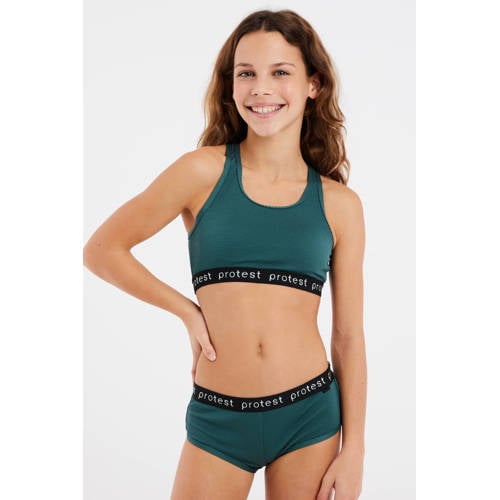 Protest crop bikini PRTBEAU JR donkergroen Meisjes Polyester Printopdruk - maat 164 afbeelding