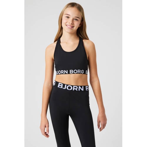 Björn Borg sporttop Borg zwart Meisjes Polyamide Ronde hals Effen - maat 146/152 afbeelding