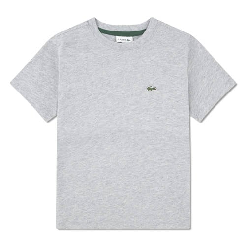 Lacoste T-shirt grijs Jongens Katoen Ronde hals Effen - maat 164 afbeelding