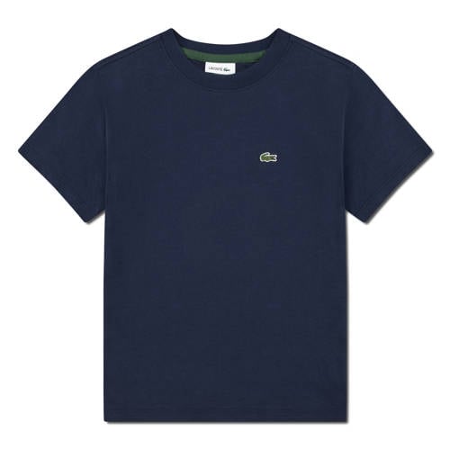 Lacoste T-shirt donkerblauw Jongens Katoen Ronde hals Effen - maat 164 afbeelding