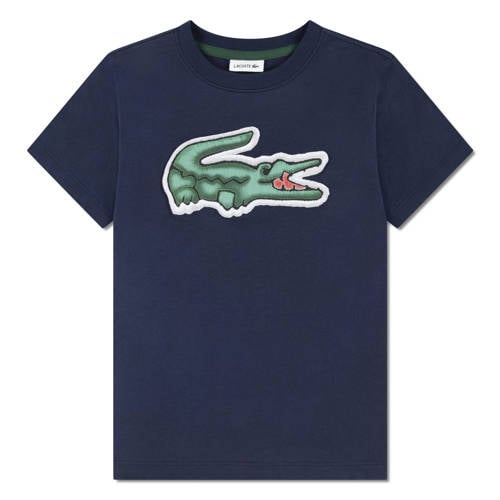 Lacoste T-shirt donkerblauw Jongens Katoen Ronde hals Logo - maat 176 afbeelding