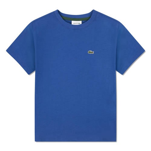 Lacoste T-shirt blauw Jongens Katoen Ronde hals Effen - maat 152 afbeelding