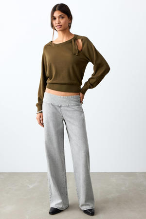 low waist wide leg jeans grey denim