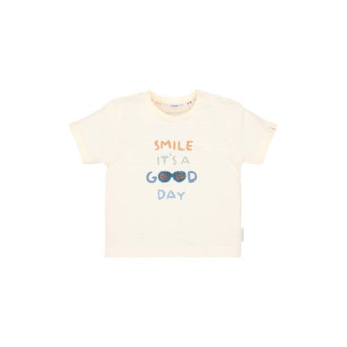 Little Dutch T-shirt ecru Jongens Katoen Ronde hals Printopdruk - maat 86 afbeelding