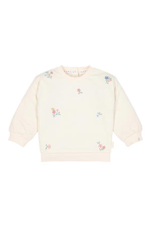 gebloemde sweater ecru