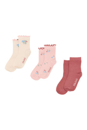 sokken - roze/ecru (set van 3)