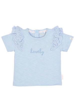 T-shirt lichtblauw broderie