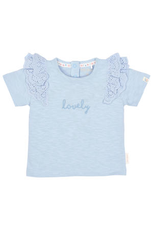 T-shirt lichtblauw broderie