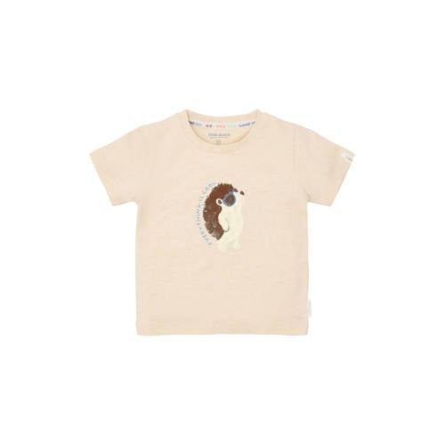 Little Dutch T-shirt ecru Jongens Stretchkatoen Ronde hals Printopdruk - maat 74 afbeelding
