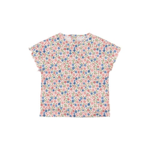 Little Dutch gebloemde T-shirt roze Meisjes Katoen Ronde hals Bloemen - maat 98 afbeelding