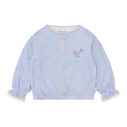 Little Dutch gestreepte blouse blauw Meisjes Katoen Ronde hals Streep - maat 80 afbeelding