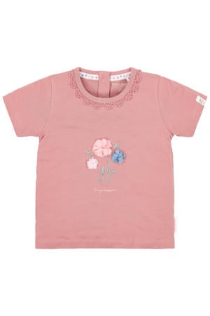 gebloemde T-shirt roze