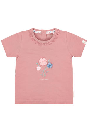 gebloemde T-shirt roze