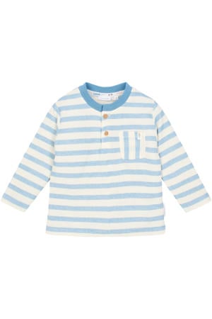 gestreepte longsleeve lichtblauw