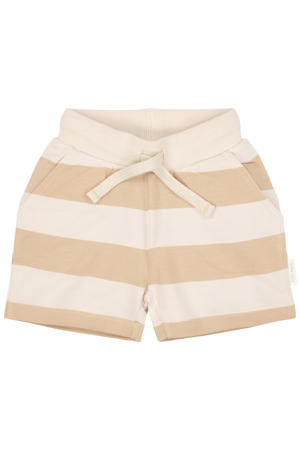 gestreepte sweatshort zand