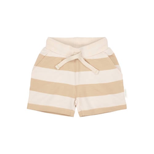 Little Dutch gestreepte sweatshort zand Korte broek Beige Jongens Katoen - maat 98 afbeelding