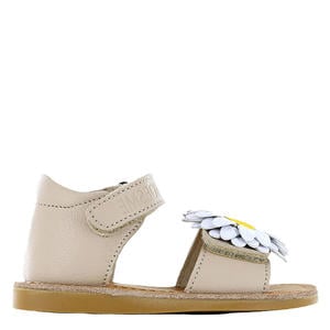 leren sandalen taupe