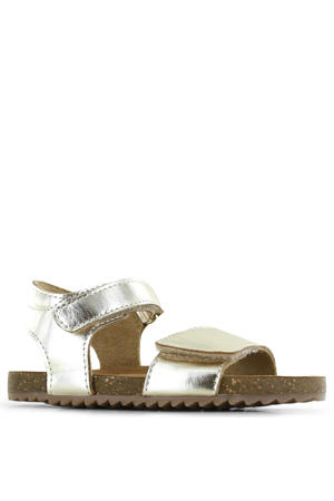 leren sandalen goud