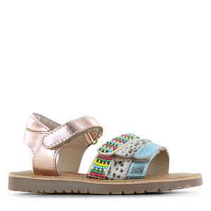 leren sandalen rosé/blauw