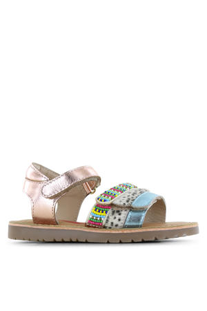 leren sandalen rosé/blauw