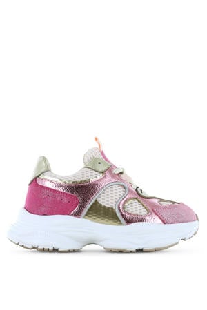 sneakers wit/roze metallic