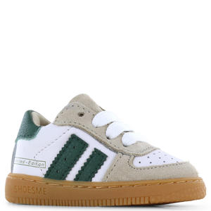 leren sneakers wit/beige/groen