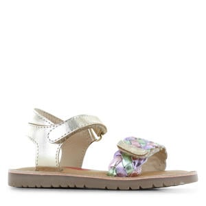leren sandalen goud