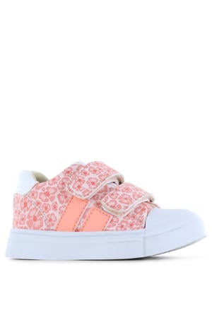 gebloemde leren sneakers roze