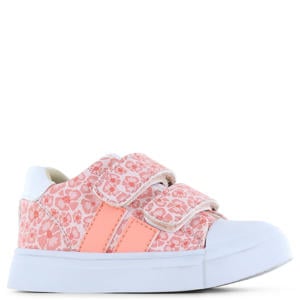 gebloemde leren sneakers roze