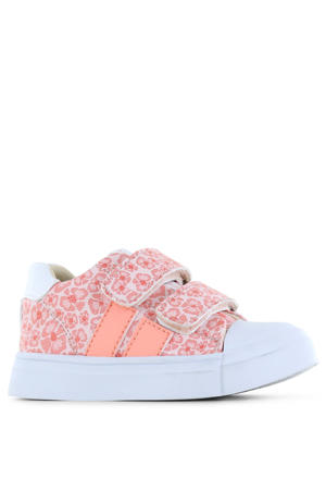 gebloemde leren sneakers roze