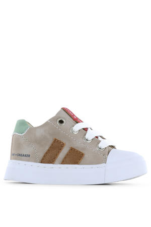 leren sneakers taupe