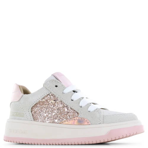 Shoesme suède sneakers beige/roze glitters Meisjes Suede - maat 35 afbeelding