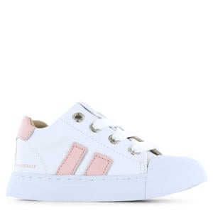 leren sneakers wit/roze