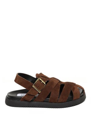 Jmamba suède sandalen donkerbruin