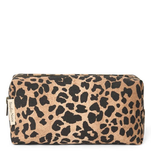 Studio Noos luieretui Leopard bruin Toilettas Dames Katoen Dierenprint afbeelding