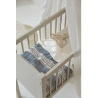 thumbnail: Meyco pre-washed hydrofiele wiegdeken Stripe Jacquard  Indigo