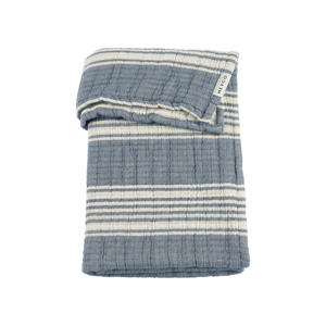 pre-washed hydrofiele wiegdeken Stripe Jacquard  Indigo