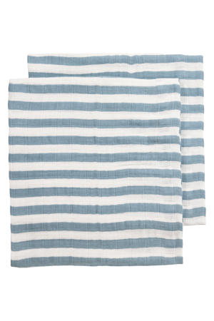 pre-washed hydrofiele doek Jeans Blue (set van 2)