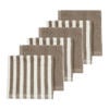 Meyco Fat Stripe Monddoekjes - Jacquard Badstof - Taupe - 30x30cm - 6-pack