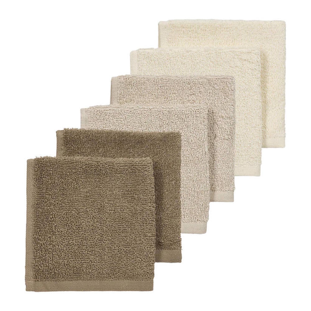 Meyco Uni monddoekjes - badstof- 30x30cm - 6-pack