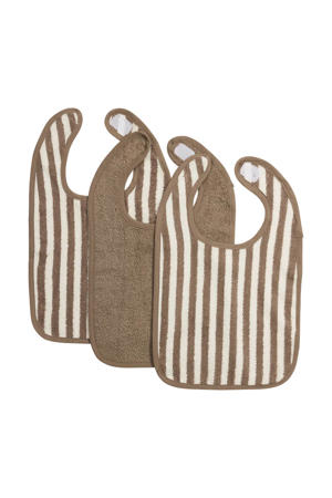 Fat Stripe Slab - Jacquard Badstof - Taupe - 3-pack