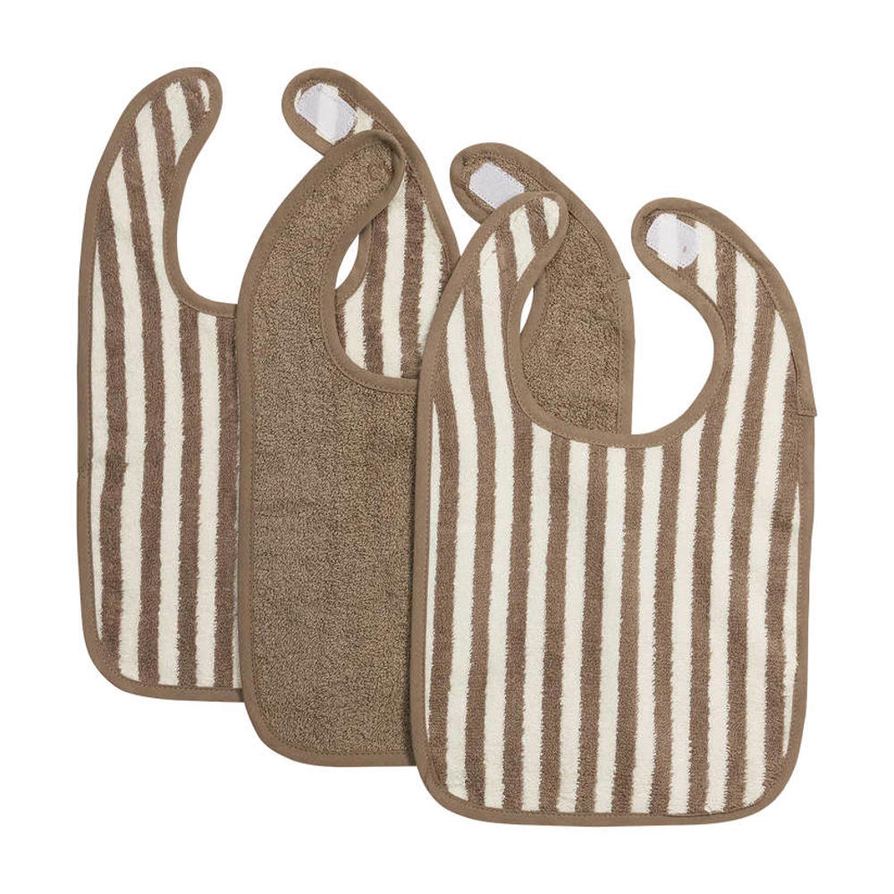 Meyco Fat Stripe Slab - Jacquard Badstof - Taupe - 3-pack