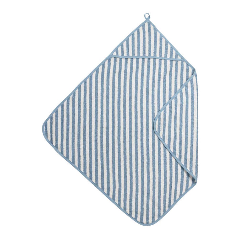 Meyco Fat Stripe Badcape - Jacquard Badstof - Jeans Blue - 75x75cm