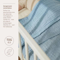 thumbnail: Meyco pre-washed hydrofiele baby wieglaken uni Jeans Blue