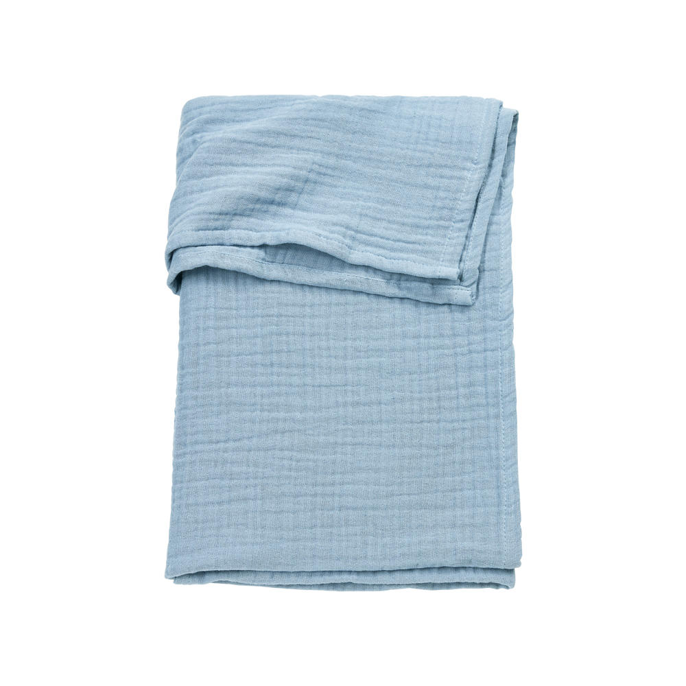 Meyco pre-washed hydrofiele baby wieglaken uni Jeans Blue