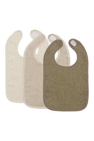 Uni slab - badstof - natural/soft sand/taupe - 3-pack