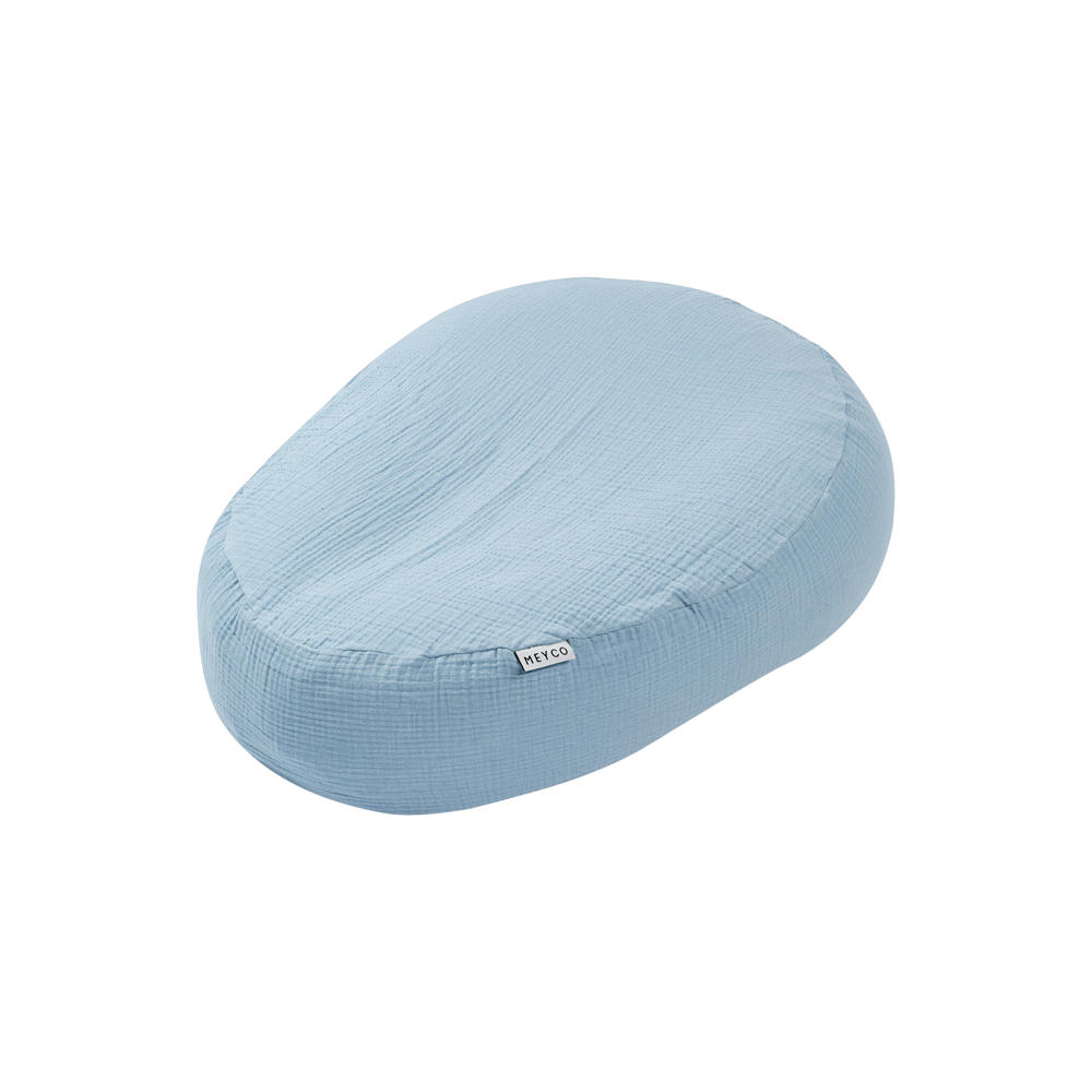 Meyco pre-washed hydrofiele uni relaxhoes voor voedingskussen Jeans Blue