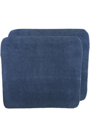 badstof aankleedkussenhoes 75x85cm uni indigo (set van 2)